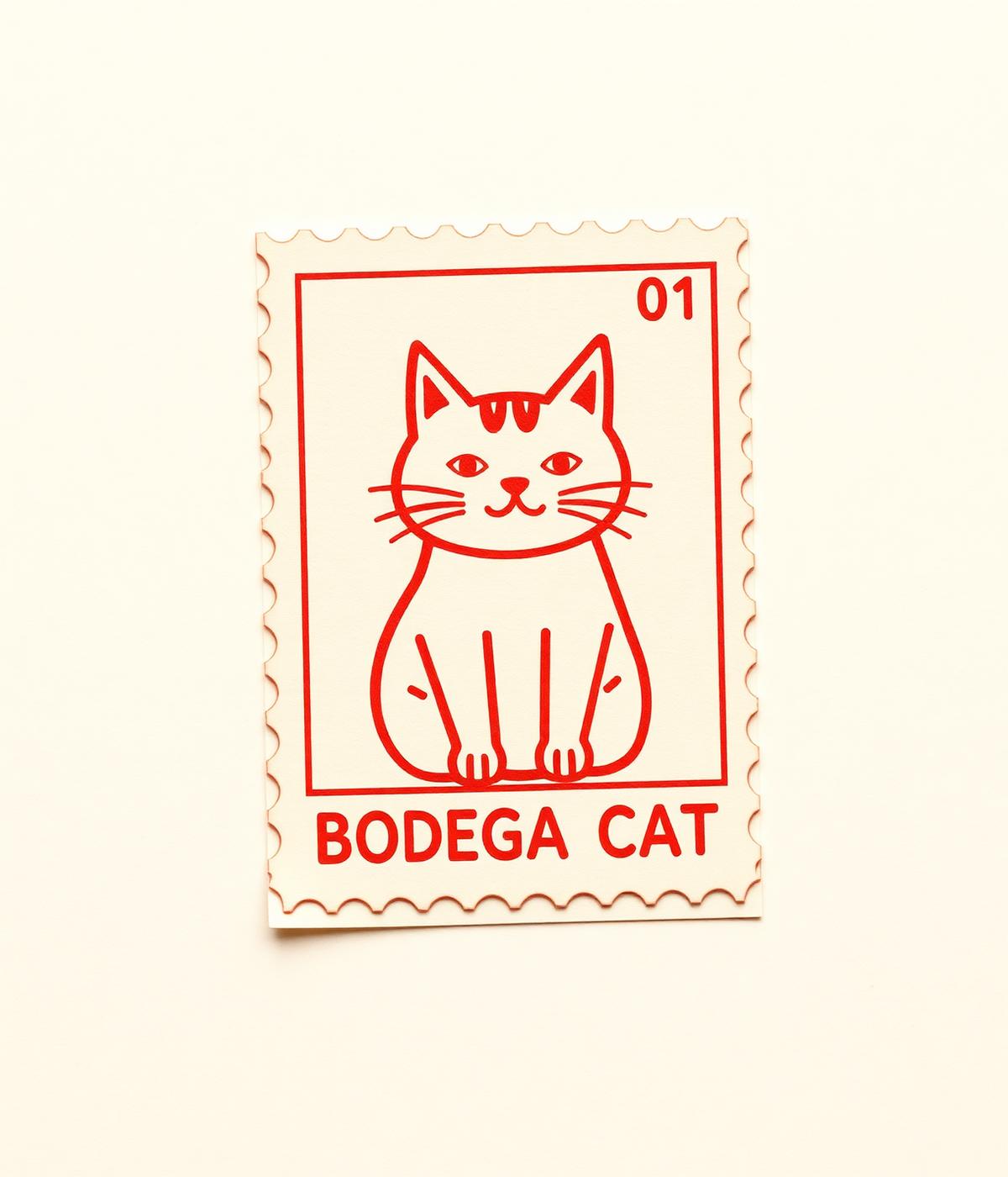 Bodega Cat art card
